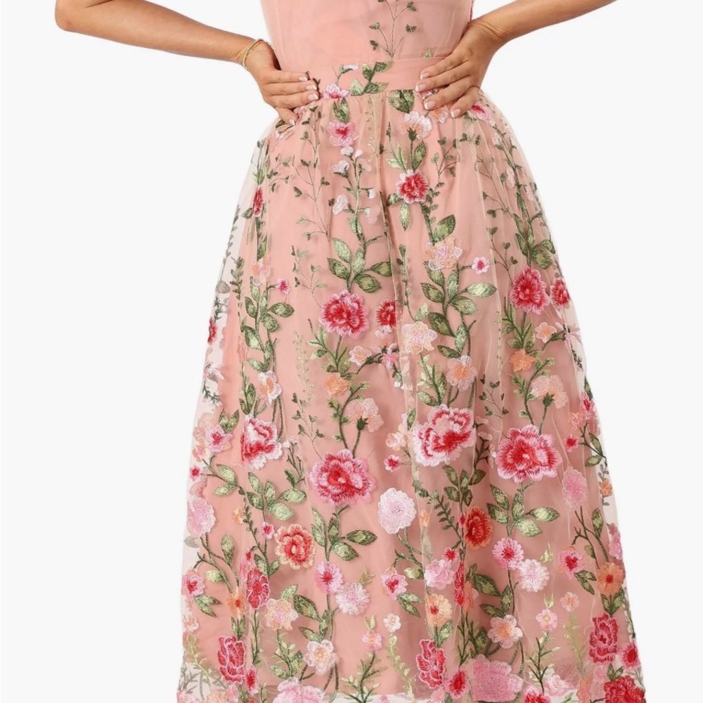 Petal and Pup - Wonderland floral embroidery midi dress - Picture 2 of 10